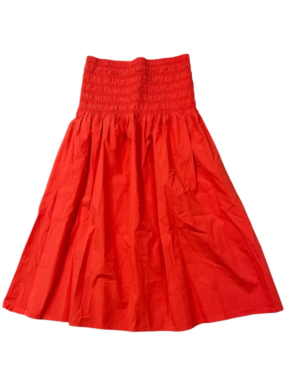 Rails Selena Grenadine Orange Smocked Cotton Blend Midi Skirt - Picture 2 of 6